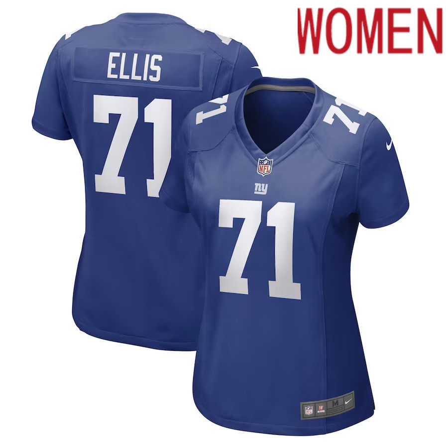 Women New York Giants #71 Justin Ellis Nike Royal Game Player NFL Jersey